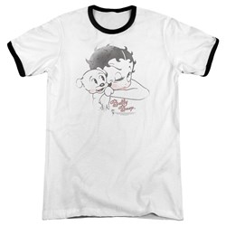 Betty Boop - Mens Vintage Wink Ringer T-Shirt
