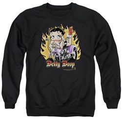 Betty Boop - Mens Biker Flames Boop Sweater
