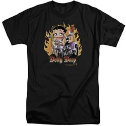 Betty Boop - Mens Biker Flames Boop Tall T-Shirt