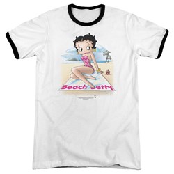 Betty Boop - Mens Beach Betty Ringer T-Shirt