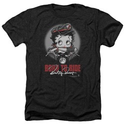 Betty Boop - Mens Born To Ride Heather T-Shirt