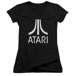 Atari - Juniors Rough Logo V-Neck T-Shirt