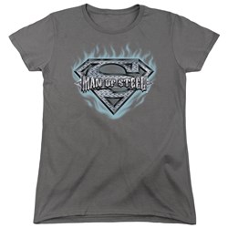 Superman - Womens Man Of Steel Shield T-Shirt