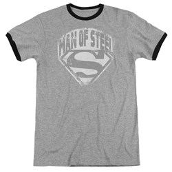 Superman - Mens Man Of Steel Shield Ringer T-Shirt