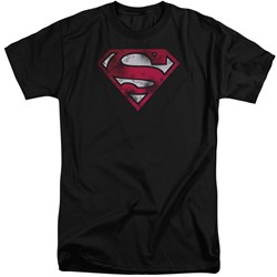 Superman - Mens War Torn Shield Tall T-Shirt