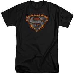 Superman - Mens Iron Fire Shield Tall T-Shirt
