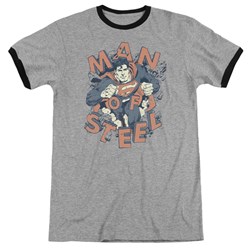 Superman - Mens Coming Through Ringer T-Shirt