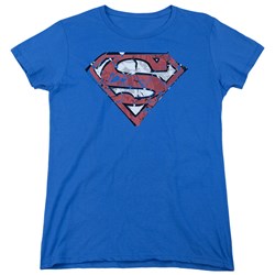 Superman - Womens Ripped And Shredded T-Shirt