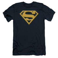 Superman - Mens Maize & Blue Shield Slim Fit T-Shirt