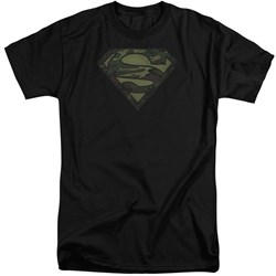 Superman - Mens Camo Logo Distressed Tall T-Shirt