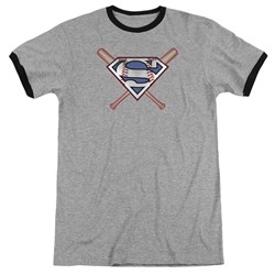 Superman - Mens Crossed Bats Ringer T-Shirt
