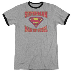 Superman - Mens Man Of Steel Jersey Ringer T-Shirt