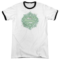 Superman - Mens Ornate Shield Ringer T-Shirt
