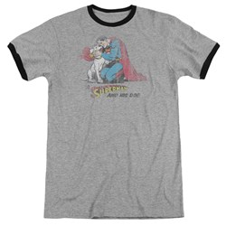 Superman - Mens And His Dog Ringer T-Shirt