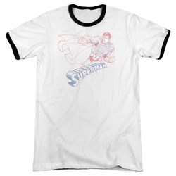 Superman - Mens Sketch Ringer T-Shirt