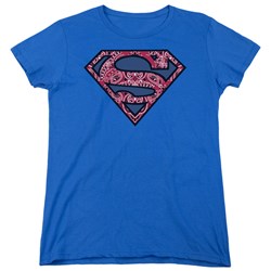 Superman - Womens Paisley Shield T-Shirt