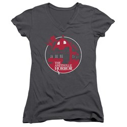 Amityville Horror - Juniors Red House V-Neck T-Shirt