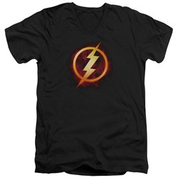 Justice League - Mens Flash Title V-Neck T-Shirt