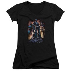 Justice League - Juniors Take A Stand V-Neck T-Shirt
