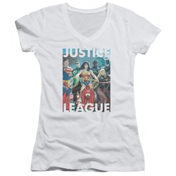 Justice League - Juniors Hall Of Justice V-Neck T-Shirt