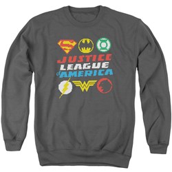 Justice League - Mens Pixel Logos Sweater