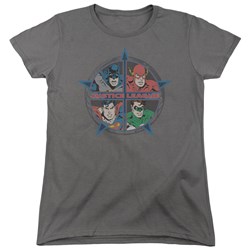 Justice League - Womens Four Heroes T-Shirt