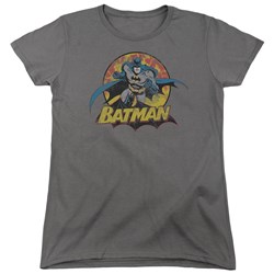 Justice League - Womens Batman Rough Distress T-Shirt