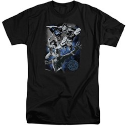 Justice League - Mens Galactic Attack Nebula Tall T-Shirt