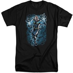 Justice League - Mens Black Lightning Bolts Tall T-Shirt