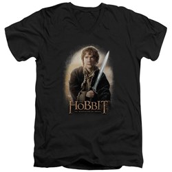 The Hobbit - Mens Bilbo And Sting V-Neck T-Shirt