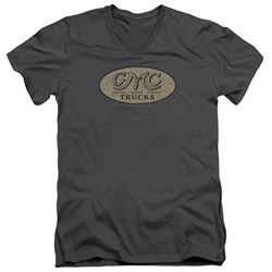 GMC - Mens Vintage Oval Logo V-Neck T-Shirt