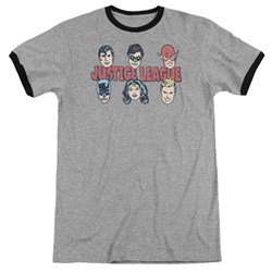 DC Comics - Mens Justice Lineup Ringer T-Shirt
