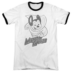 Mighty Mouse - Mens Mighty Sketch Ringer T-Shirt