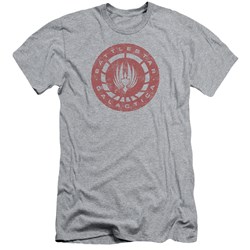 Battlestar Galactica - Mens Eroded Logo Premium Slim Fit T-Shirt