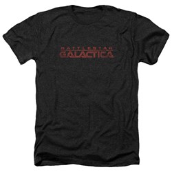 Battlestar Galactica - Mens Battered Logo Heather T-Shirt