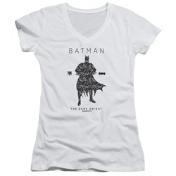 Batman - Juniors Paislety Silhouette V-Neck T-Shirt