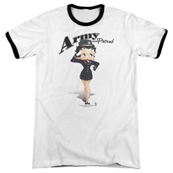 Betty Boop - Mens Army Boop Ringer T-Shirt