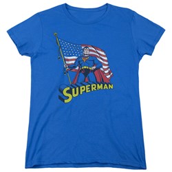 Superman - Womens American Flag T-Shirt