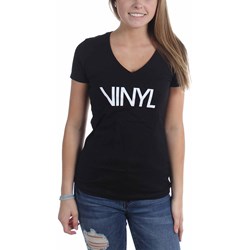 Vinyl - Womens Logo Slim Fit V Neck T-Shirt