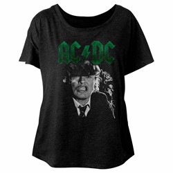 Ac/Dc - Womens Angus Growl Triblend Dolman T-Shirt