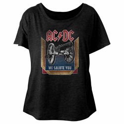 Ac/Dc - Womens We Salute You Triblend Dolman T-Shirt