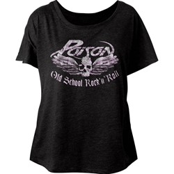Poison - Womens Old School Rock N Roll Triblend Dolman T-Shirt
