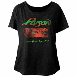 Poison - Womens Open Up And Say Ahh Triblend Dolman T-Shirt
