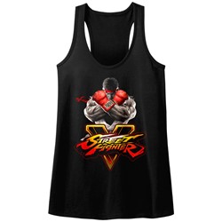 Street Fighter - Womens Sfv Key Raw Edge Racerback Tank