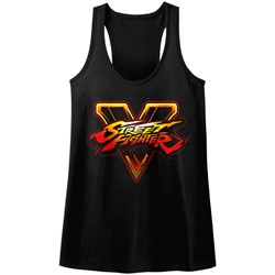 Street Fighter - Womens Sfv Logo Raw Edge Racerback Tank