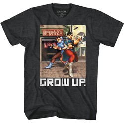Street Fighter - Mens Grow Up. T-Shirt