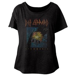 Def Leppard - Womens Faded Pyromania Triblend Dolman T-Shirt