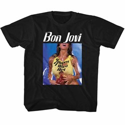 Bon Jovi Unisex-Child Bon Slippery T-Shirt