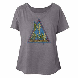 Def Leppard Womens Primary Triangle Dolman T-Shirt