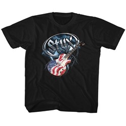 Styx Unisex-Child Flag Guitar T-Shirt